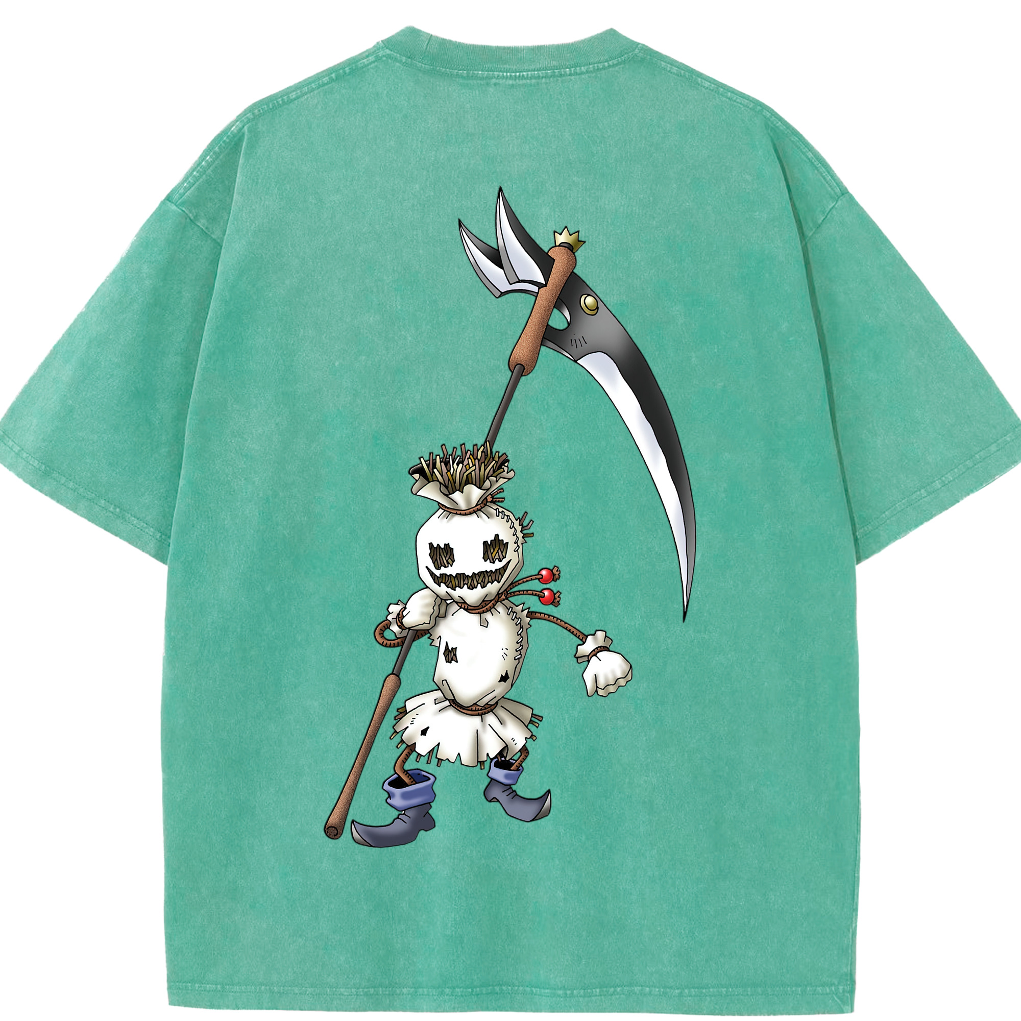 （画像用） ドラゴンクエスト Doragon Kuesuto Dragon Quest 綿100% ヴィンテージ風 半袖Tシャツ（背面プリント）